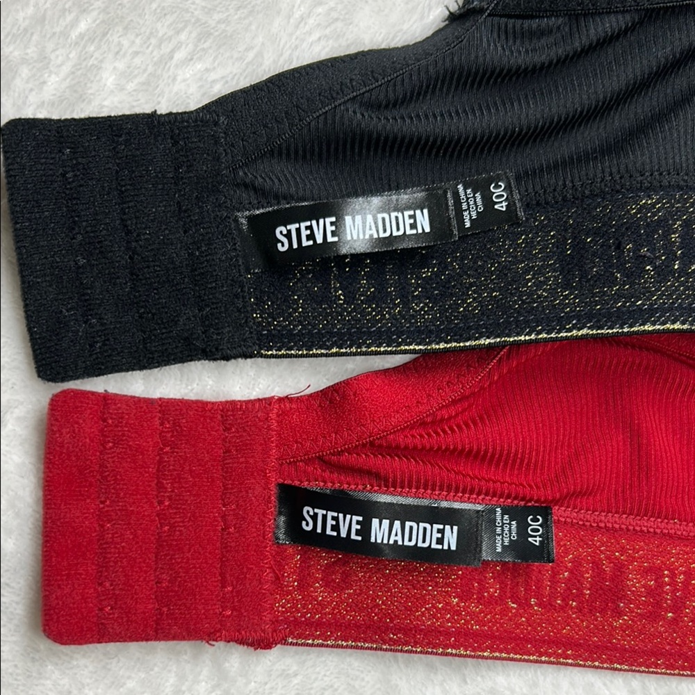 Steve Madden Bra Women's 40C Black/Red Signature Logo Underwire Bra *2 For 1* - Picture 8 of 12